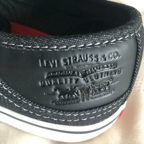 Levi's Comfort Canvas Sneakers Shoes Low Top Black Denim 51751901A Mens 9 - Picture 5 of 15